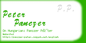 peter panczer business card